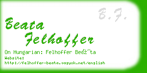 beata felhoffer business card